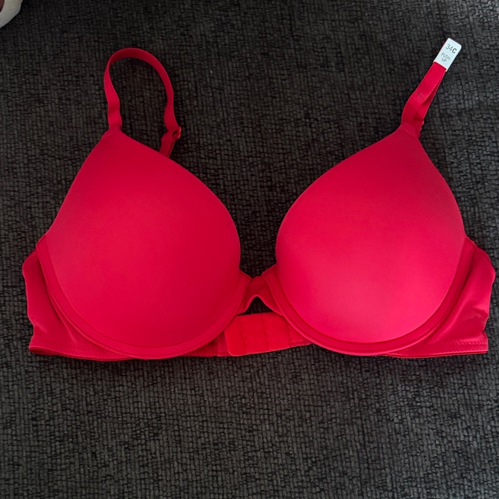 PINK Victoria's Secret Wear Everyday Push-up Vibrant Red Bra